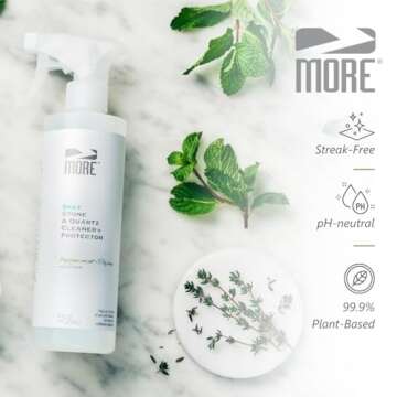 MORE Stone & Quartz Cleaner + Protector - Water Based Formula for Natural Stone and Quartz Surfaces (Pint 16 oz - Twin Pack)