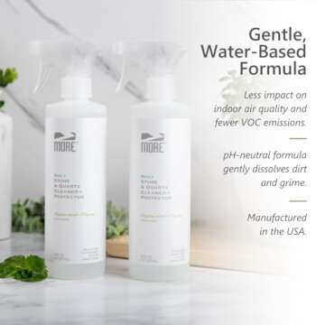 MORE Stone & Quartz Cleaner + Protector - Water Based Formula for Natural Stone and Quartz Surfaces (Pint 16 oz - Twin Pack)