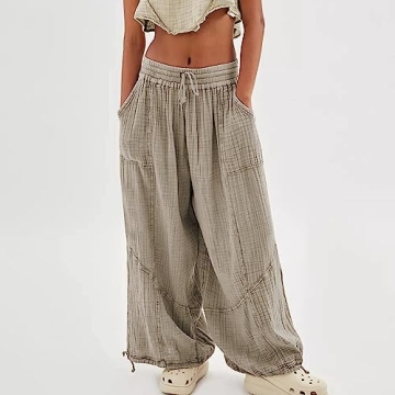 Boho Women's Hippie Harem Pants Linen Yoga Trousers