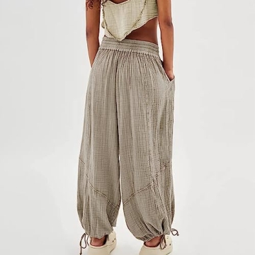 Boho Women's Hippie Harem Pants Linen Yoga Trousers