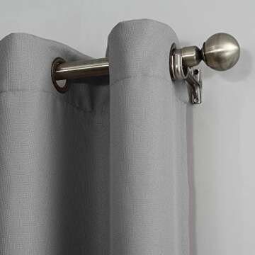 No. 918 Montego Casual Textured Grommet Curtain Panel, 48" x 108", Nickel Gray