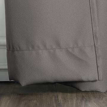 No. 918 Montego Casual Textured Grommet Curtain Panel, 48" x 108", Nickel Gray