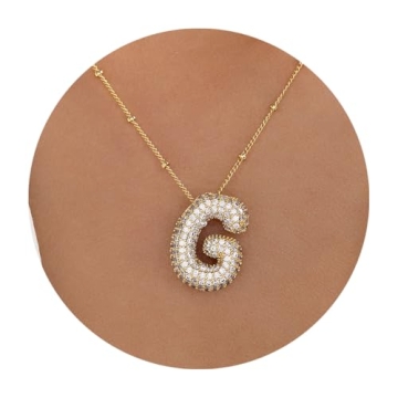 Z ZACHÉ Sparkly Bubble Letter J Pendant Necklace
