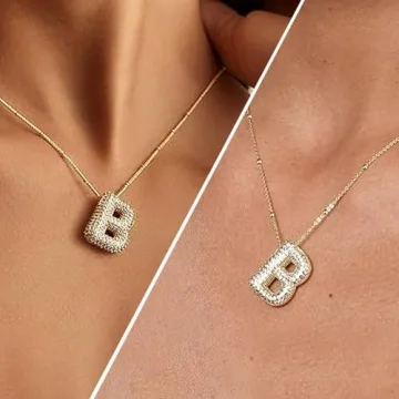 Z ZACHÉ Sparkly Bubble Letter J Pendant Necklace