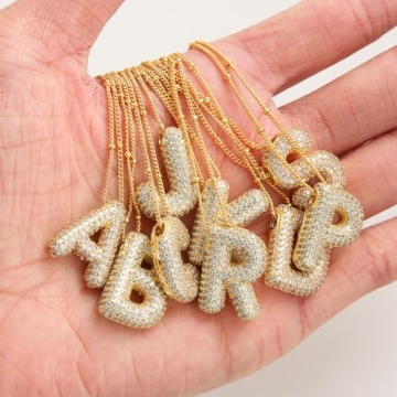 Z ZACHÉ Sparkly Bubble Letter J Pendant Necklace