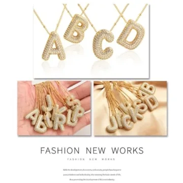 Z ZACHÉ Sparkly Bubble Letter J Pendant Necklace