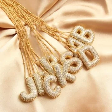 Z ZACHÉ Sparkly Bubble Letter J Pendant Necklace