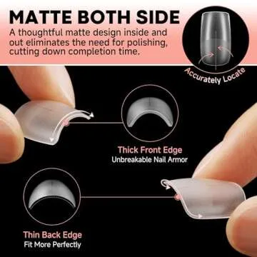 Buy UNA GELLA Short Square Nail Tips 504 Pcs for Perfect Nails