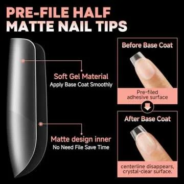 Buy UNA GELLA Short Square Nail Tips 504 Pcs for Perfect Nails