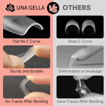 Buy UNA GELLA Short Square Nail Tips 504 Pcs for Perfect Nails