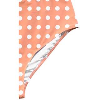 CUPSHE Women's Scallop Top High Waisted Bikini Peachy Polka Dot Medium