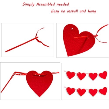 48Pcs Heart Garland for Valentine's Day Decorations