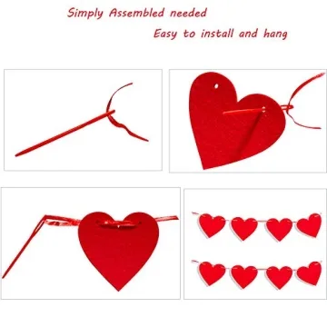48Pcs Heart Garland for Valentine's Day Decorations