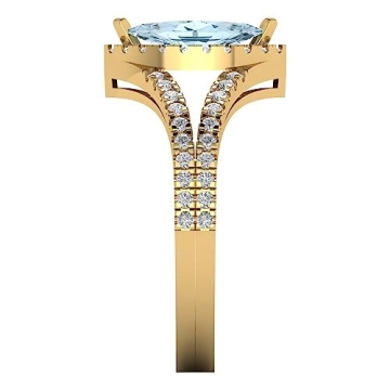 Clara Pucci 1.20ct Aquamarine Engagement Ring in 14K Gold