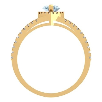 Clara Pucci 1.20ct Aquamarine Engagement Ring in 14K Gold