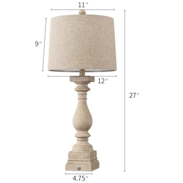 BOBOMOMO 27" Table Lamp Set with USB Charging Ports