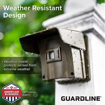 Guardline 500 Foot Range Wireless Driveway Alarm [1 Motion Detector Alarm Sensor & 1 Receiver] Weath...