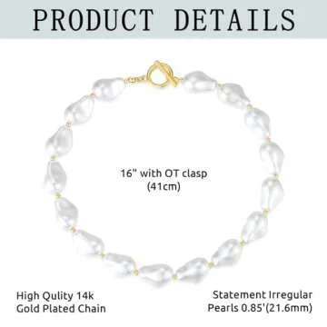 Stunning Baroque Pearl Choker Necklace for Women