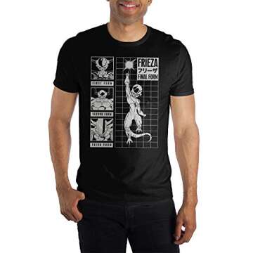 Dragon Ball Z Frieza First Second Third Final Form T-Shirt Tee Shirt Black