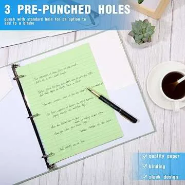 PerKoop 12 Pack 600 Sheets Lined Paper Bulk Wide Ruled 8 x 10.5 In, Loose Leaf Notebook Paper 3 Hole Punched Filler for Back School Classroom Supplies(Sweet Color)