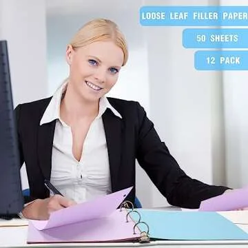 PerKoop 12 Pack 600 Sheets Lined Paper Bulk Wide Ruled 8 x 10.5 In, Loose Leaf Notebook Paper 3 Hole Punched Filler for Back School Classroom Supplies(Sweet Color)