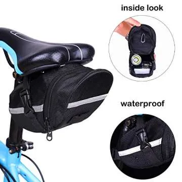 Bike Tire Repair Tool Kit with Mini Gauge Hand Pump, Including 210PSI Bicycle Air Pump Fit Schrader Presta, 16 in 1 Multi Bicycle Fix Tools, Tire Puncture Repair Kit and One Cycling Seat Pack…