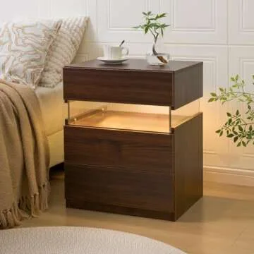 i-aplus LED Night Stand Set of 2 for Modern Bedrooms