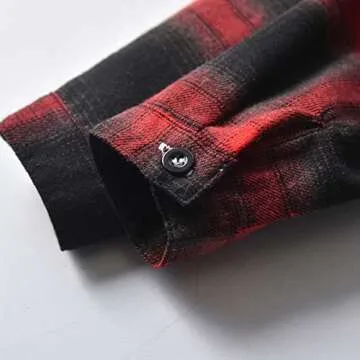 Toddler Boys Girls Flannel Shirt Jackets Toddler Plaid Long Sleeve Lapel Button Shirts Cold Weather (Red, 2-3 Years)