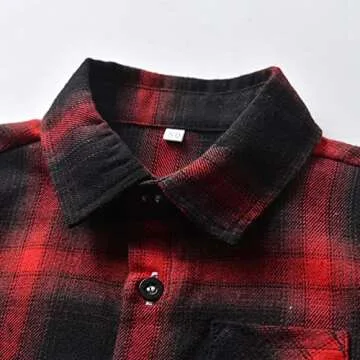 Toddler Boys Girls Flannel Shirt Jackets Toddler Plaid Long Sleeve Lapel Button Shirts Cold Weather (Red, 2-3 Years)