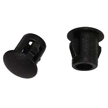 Alamic Hole Plugs 3/16" Plastic Flush Type Hole Plugs Snap in Locking Hole Tube Screw Caps Drilling Cover Plugs Fastener Covers for Kitchen Cabinet Furniture Black 100 Pack