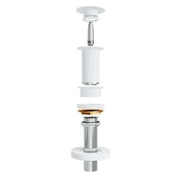 VIGO 2.75" Diameter Vessel Bathroom Sink Pop-Up Drain and Mounting Ring Without Overflow in Matte Wh...