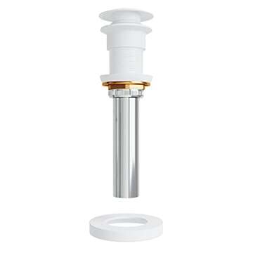 VIGO 2.75" Diameter Vessel Bathroom Sink Pop-Up Drain and Mounting Ring Without Overflow in Matte White Finish