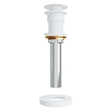 VIGO 2.75" Diameter Vessel Bathroom Sink Pop-Up Drain and Mounting Ring Without Overflow in Matte White Finish