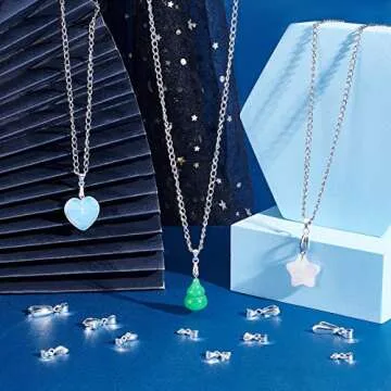 PH PandaHall 90pcs Brass Pinch Bails, 6 Sizes Pinch Clip Bail Clasp Dangle Charm Bead Pendant Connector for Necklace Jewelry DIY Craft Making, Silver, 11/12/13/15/20/25mm