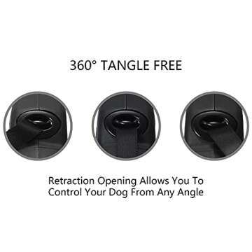 Lyderpet Dog Leash Retractable for Medium/Small Dogs, All Black Retractable Leash Lightweight for Walking Dog, Easy to Lock and Hold