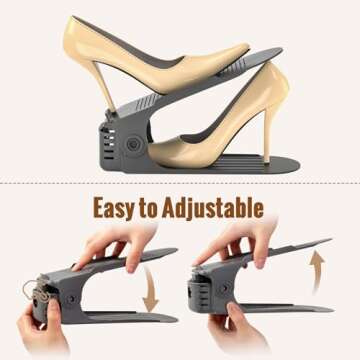 Neprock Shoe Slots Organizer, Shoe Storage Organizer Shoe Slots Organizer, Shoe Rack Organizer Space Saver Organizador De Zapatos for Closet Organization(12 Pack)(Grey)