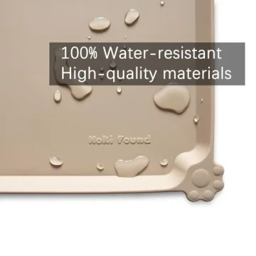 Hoki Found L Silicone Non Slip Pet Food Mat in Tan