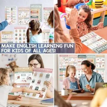 15 Pcs Boho Parts Of Speech Posters For Classroom (11"x17") English Grammar Classroom Posters, ELA For Middle School, English Wall Art, Nouns, Pronouns, Writing Process, Type of Sentences - UNFRAMED