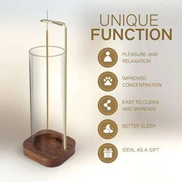 YHAOEN Incense Holder, Insence- Stick Holder [Anti-Ash Flying] with Removable Glass Ash Catcher Mess-Free Incense Burner Holder, Incense Stick Holder for Home Decor Yoga Spa, Unique Incense Burner