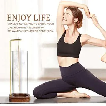 YHAOEN Incense Holder, Insence- Stick Holder [Anti-Ash Flying] with Removable Glass Ash Catcher Mess-Free Incense Burner Holder, Incense Stick Holder for Home Decor Yoga Spa, Unique Incense Burner