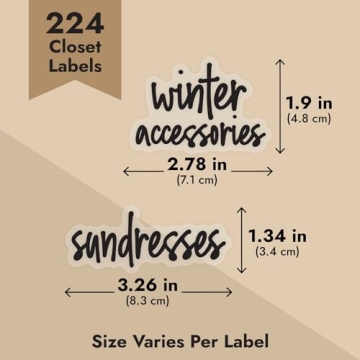 224 Pre-Printed Closet Labels Organize Storage Bins