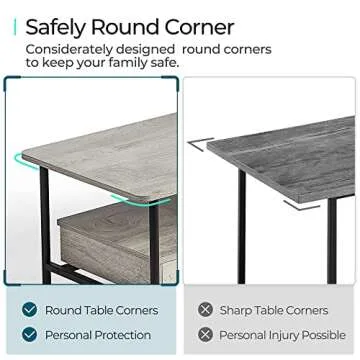 LINSY HOME Coffee Table with Storage and Drawers