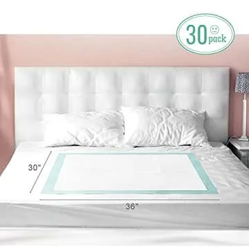 MILDPLUS Bed Pads - 30'' X 36'' Disposable Underpads with Adhesive Strips, Thicker Design for All