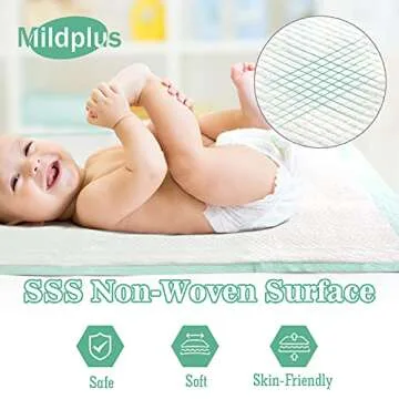 MILDPLUS Extra Large Bed Pads with Adhesive Strips