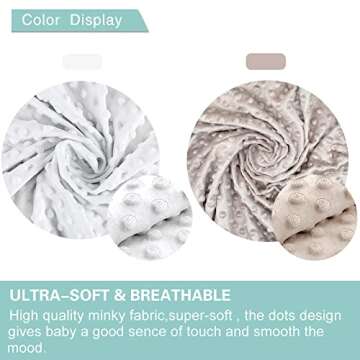 Owlowla Bassinet Sheet Set,Ultra Soft Minky Cradle Sheets Universal Fitted Bassinet Pad/Mattress for Baby Boys Girls(Ivory/Khaki)