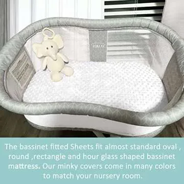 Owlowla Bassinet Sheet Set,Ultra Soft Minky Cradle Sheets Universal Fitted Bassinet Pad/Mattress for Baby Boys Girls(Ivory/Khaki)