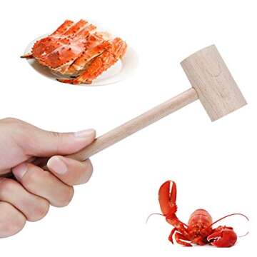 12 Pack Wooden Crab Mallets Natural Hardwood Crab Hammers Lobster Seafood Crackers
