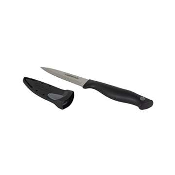 Farberware Edgekeeper 3.5-Inch Paring Knife with Self-Sharpening Blade Cover, High Carbon-Stainless ...
