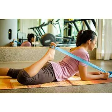 Yoga Strap Best for Stretching - 6 Colors Instructional Video - Durable Cotton with Metal D-Ring - by FitLifestyleCo