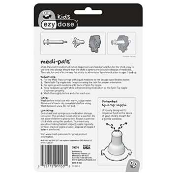 Ezy Dose Kids Baby Oral Syringe & Dispenser, Medi-Pals for Liquid Medicine, 5 mL/1 TSP, Ladybug, Red, Made in the USA, BPA Free